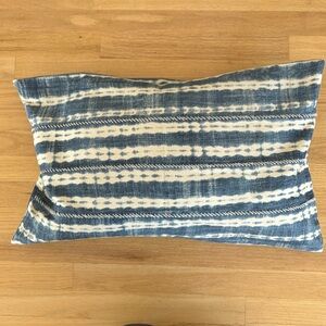 Pottery Barn blue and white lumbar pillow cover